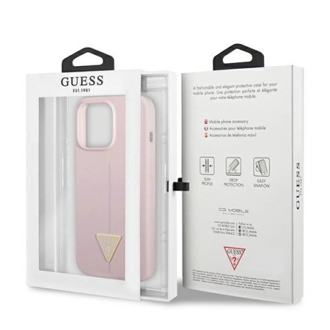 Etui Guess Silicone Triangle na iPhone 13 Pro Max - fioletowe