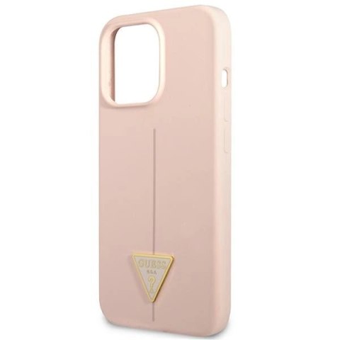 Etui Guess Silicone Triangle na iPhone 13 Pro Max - różowe