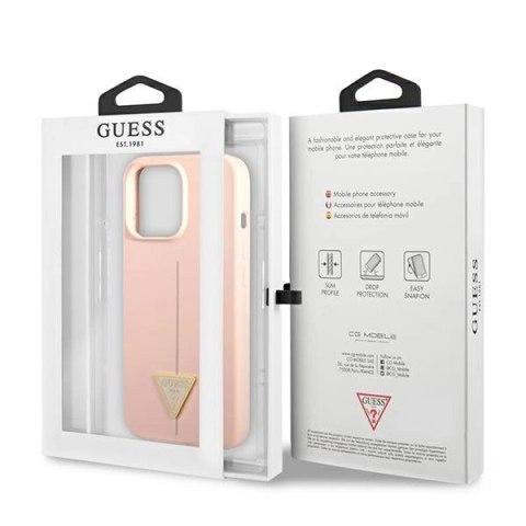 Etui Guess Silicone Triangle na iPhone 13 Pro Max - różowe