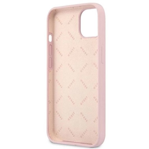 Etui Guess Silicone Triangle na iPhone 13 mini - fioletowe