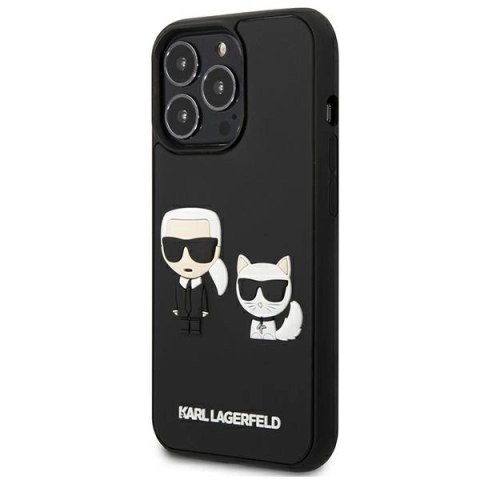 Etui Karl Lagerfeld Karl&Choupette Ikonik 3D na iPhone 13 Pro / iPhone 13 - czarne Etui Karl Lagerfeld Karl&Choupette Ikonik 3D na iPhone 13 Pro / iPhone 13 - czarne