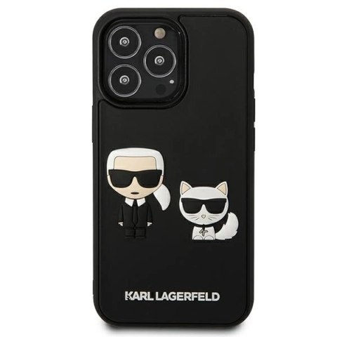 Etui Karl Lagerfeld Karl&Choupette Ikonik 3D na iPhone 13 Pro / iPhone 13 - czarne Etui Karl Lagerfeld Karl&Choupette Ikonik 3D na iPhone 13 Pro / iPhone 13 - czarne
