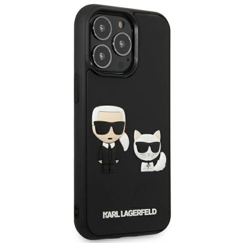 Etui Karl Lagerfeld Karl&Choupette Ikonik 3D na iPhone 13 Pro / iPhone 13 - czarne Etui Karl Lagerfeld Karl&Choupette Ikonik 3D na iPhone 13 Pro / iPhone 13 - czarne