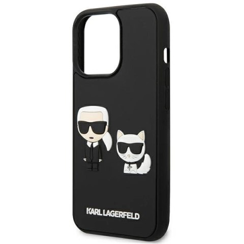Etui Karl Lagerfeld Karl&Choupette Ikonik 3D na iPhone 13 Pro / iPhone 13 - czarne Etui Karl Lagerfeld Karl&Choupette Ikonik 3D na iPhone 13 Pro / iPhone 13 - czarne