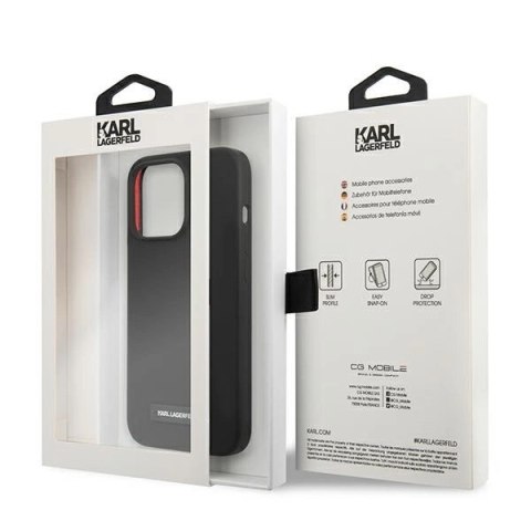 Etui Karl Lagerfeld Silicone Plaque na iPhone 13 Pro Max - czarne Etui Karl Lagerfeld Silicone Plaque na iPhone 13 Pro Max - czarne