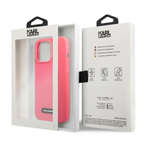 Etui Karl Lagerfeld Silicone Plaque na iPhone 13 Pro Max - fuksjowy Etui Karl Lagerfeld Silicone Plaque na iPhone 13 Pro Max - fuksjowy