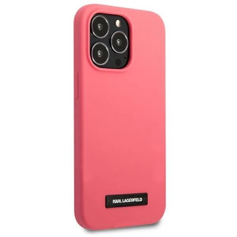 Etui Karl Lagerfeld Silicone Plaque na iPhone 13 Pro / iPhone 13 - fuksjowy