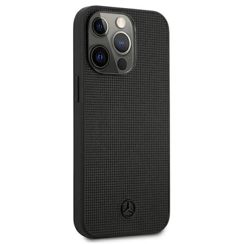 Etui Mercedes Leather Meshed Metal Logo na iPhone 13 Pro / iPhone 13 - czarne Etui Mercedes Leather Meshed Metal Logo na iPhone 13 Pro / iPhone 13 - czarne