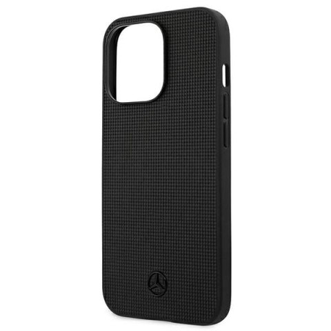 Etui Mercedes Leather Meshed Metal Logo na iPhone 13 Pro / iPhone 13 - czarne Etui Mercedes Leather Meshed Metal Logo na iPhone 13 Pro / iPhone 13 - czarne