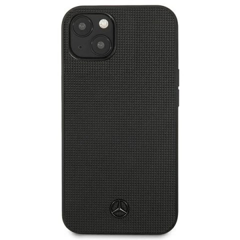 Etui Mercedes Leather Meshed Metal Logo na iPhone 13 - czarne