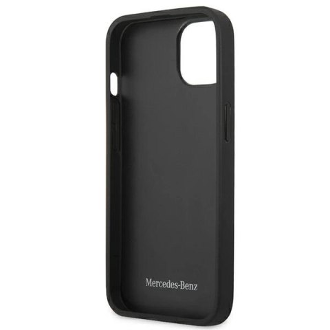 Etui Mercedes Leather Meshed Metal Logo na iPhone 13 - czarne