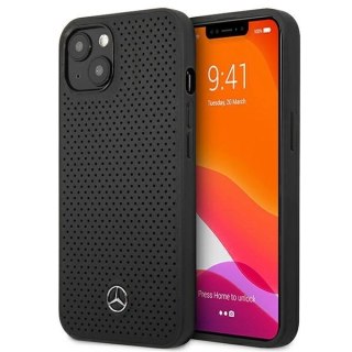 Etui Mercedes Leather Perforated na iPhone 13 - czarne