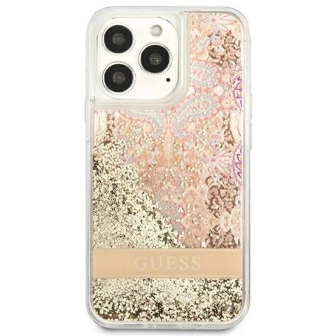 Guess GUHCP13XLFLSD iPhone 13 Pro Max 6,7" złoty/gold hardcase Paisley Liquid Glitter