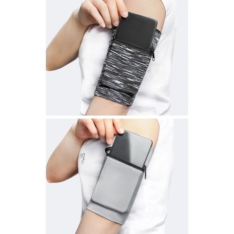 Materiałowa opaska armband na ramię do biegania fitness moro niebieski Materiałowa opaska armband na ramię do biegania fitness moro niebieski