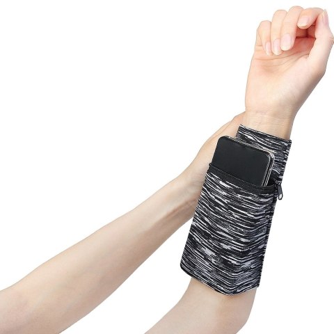 Materiałowa opaska armband na ramię do biegania fitness moro niebieski Materiałowa opaska armband na ramię do biegania fitness moro niebieski