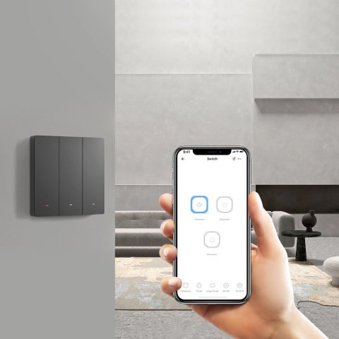 Sonoff inteligentny 3-kanałowy przełącznik ścienny Wi-Fi czarny (M5-3C-80) Sonoff inteligentny 3-kanałowy przełącznik ścienny Wi-Fi czarny (M5-3C-80)