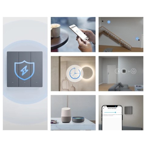 Sonoff inteligentny 3-kanałowy przełącznik ścienny Wi-Fi czarny (M5-3C-80) Sonoff inteligentny 3-kanałowy przełącznik ścienny Wi-Fi czarny (M5-3C-80)