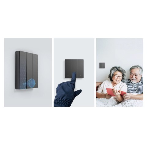Sonoff inteligentny 3-kanałowy przełącznik ścienny Wi-Fi czarny (M5-3C-80) Sonoff inteligentny 3-kanałowy przełącznik ścienny Wi-Fi czarny (M5-3C-80)