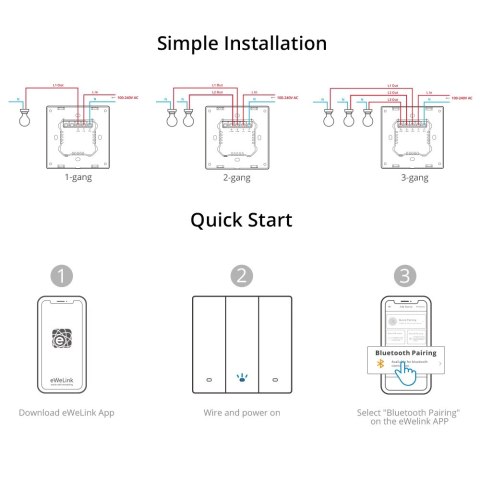 Sonoff inteligentny 3-kanałowy przełącznik ścienny Wi-Fi czarny (M5-3C-80) Sonoff inteligentny 3-kanałowy przełącznik ścienny Wi-Fi czarny (M5-3C-80)