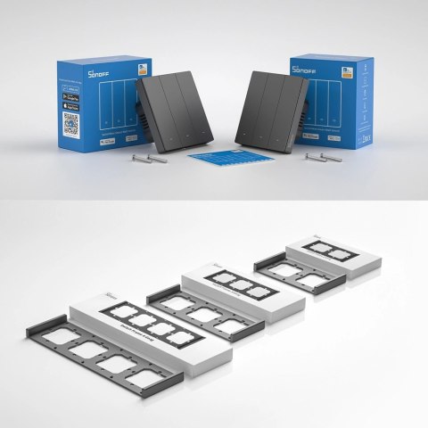 Sonoff inteligentny 3-kanałowy przełącznik ścienny Wi-Fi czarny (M5-3C-80) Sonoff inteligentny 3-kanałowy przełącznik ścienny Wi-Fi czarny (M5-3C-80)