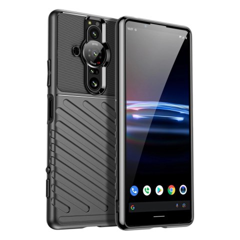 Thunder Case elastyczne pancerne etui pokrowiec Sony Xperia Pro-I czarny Thunder Case elastyczne pancerne etui pokrowiec Sony Xperia Pro-I czarny
