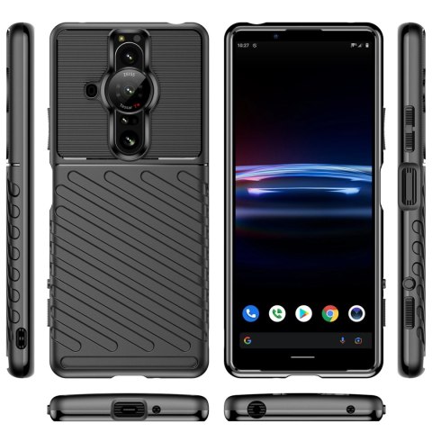 Thunder Case elastyczne pancerne etui pokrowiec Sony Xperia Pro-I czarny Thunder Case elastyczne pancerne etui pokrowiec Sony Xperia Pro-I czarny