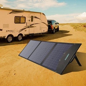 Ładowarka Choetech SC008 solarna składana 120W DC / USB-C / 2x USB-A - czarna Ładowarka Choetech SC008 solarna składana 120W DC / USB-C / 2x USB-A - czarna