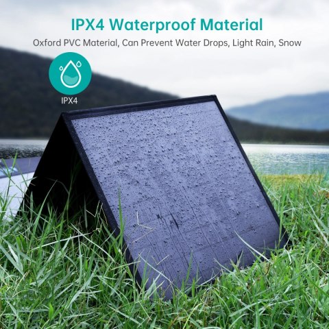 Ładowarka Choetech SC008 solarna składana 120W DC / USB-C / 2x USB-A - czarna Ładowarka Choetech SC008 solarna składana 120W DC / USB-C / 2x USB-A - czarna