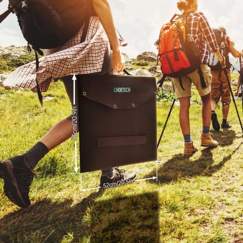Ładowarka Choetech SC008 solarna składana 120W DC / USB-C / 2x USB-A - czarna Ładowarka Choetech SC008 solarna składana 120W DC / USB-C / 2x USB-A - czarna