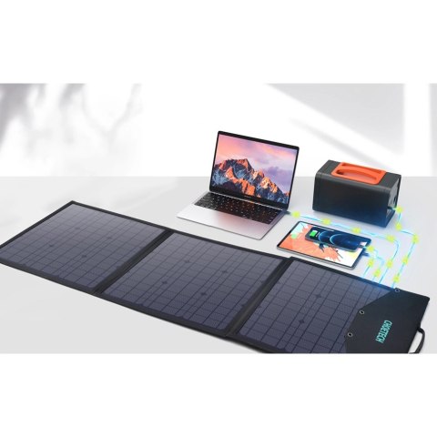 Ładowarka Choetech SC008 solarna składana 120W DC / USB-C / 2x USB-A - czarna Ładowarka Choetech SC008 solarna składana 120W DC / USB-C / 2x USB-A - czarna