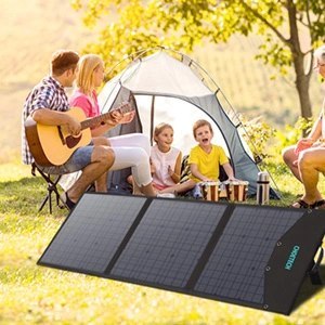 Ładowarka Choetech SC008 solarna składana 120W DC / USB-C / 2x USB-A - czarna Ładowarka Choetech SC008 solarna składana 120W DC / USB-C / 2x USB-A - czarna