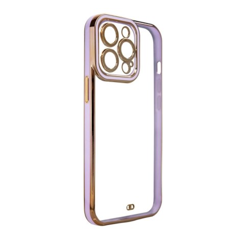 Fashion Case etui do Samsung Galaxy A13 5G żelowy pokrowiec ze złotą ramką fioletowy Fashion Case etui do Samsung Galaxy A13 5G żelowy pokrowiec ze złotą ramką fioletowy