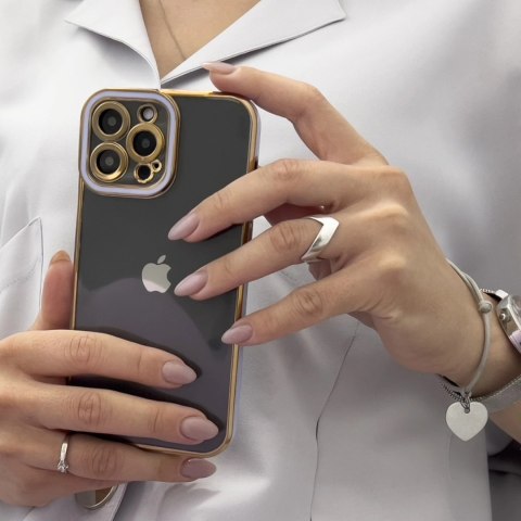 Fashion Case etui do Samsung Galaxy A13 5G żelowy pokrowiec ze złotą ramką fioletowy Fashion Case etui do Samsung Galaxy A13 5G żelowy pokrowiec ze złotą ramką fioletowy