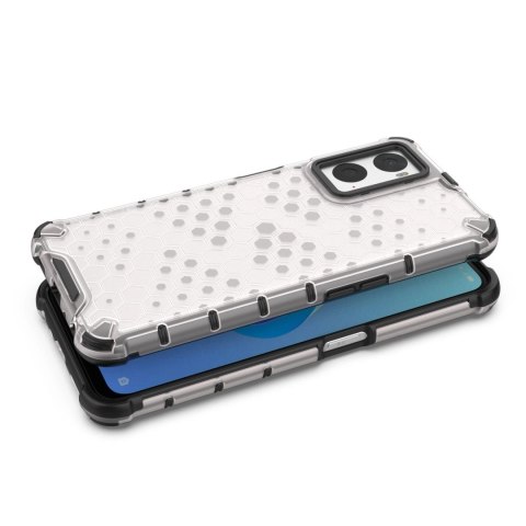 Honeycomb etui pancerny pokrowiec z żelową ramką Oppo A76 / Oppo A36 / Realme 9i czarny Honeycomb etui pancerny pokrowiec z żelową ramką Oppo A76 / Oppo A36 / Realme 9i czarny