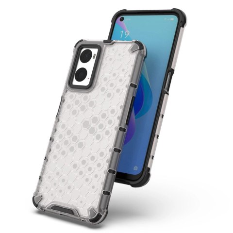 Honeycomb etui pancerny pokrowiec z żelową ramką Oppo A76 / Oppo A36 / Realme 9i czarny Honeycomb etui pancerny pokrowiec z żelową ramką Oppo A76 / Oppo A36 / Realme 9i czarny