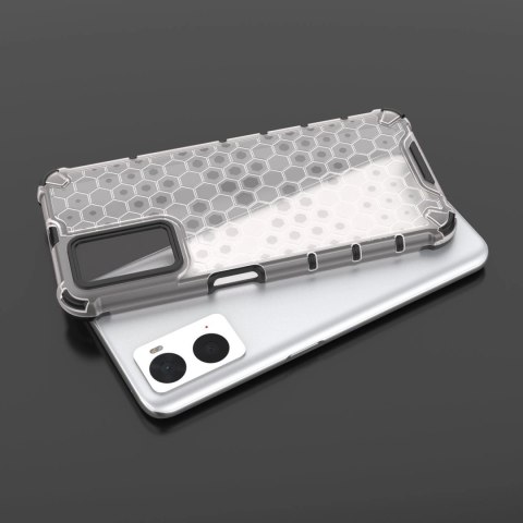 Honeycomb etui pancerny pokrowiec z żelową ramką Oppo A76 / Oppo A36 / Realme 9i czarny Honeycomb etui pancerny pokrowiec z żelową ramką Oppo A76 / Oppo A36 / Realme 9i czarny
