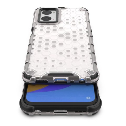 Honeycomb etui pancerny pokrowiec z żelową ramką Oppo A76 / Oppo A36 / Realme 9i czarny Honeycomb etui pancerny pokrowiec z żelową ramką Oppo A76 / Oppo A36 / Realme 9i czarny