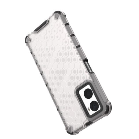 Honeycomb etui pancerny pokrowiec z żelową ramką Oppo A76 / Oppo A36 / Realme 9i czarny Honeycomb etui pancerny pokrowiec z żelową ramką Oppo A76 / Oppo A36 / Realme 9i czarny