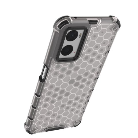 Honeycomb etui pancerny pokrowiec z żelową ramką Oppo A76 / Oppo A36 / Realme 9i czarny Honeycomb etui pancerny pokrowiec z żelową ramką Oppo A76 / Oppo A36 / Realme 9i czarny