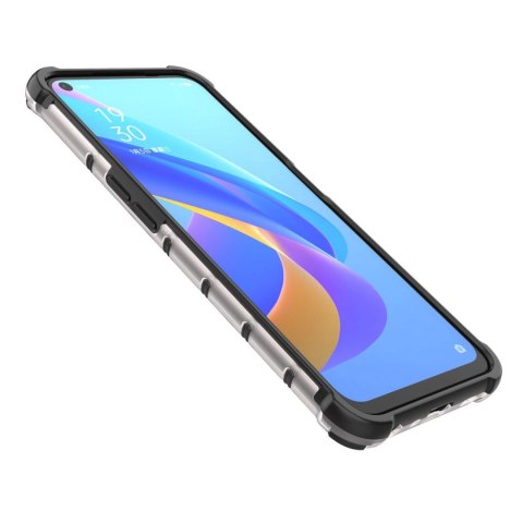 Honeycomb etui pancerny pokrowiec z żelową ramką Oppo A76 / Oppo A36 / Realme 9i czarny Honeycomb etui pancerny pokrowiec z żelową ramką Oppo A76 / Oppo A36 / Realme 9i czarny