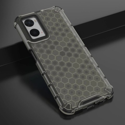 Honeycomb etui pancerny pokrowiec z żelową ramką Oppo A76 / Oppo A36 / Realme 9i czarny Honeycomb etui pancerny pokrowiec z żelową ramką Oppo A76 / Oppo A36 / Realme 9i czarny