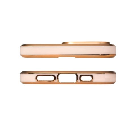 Lighting Color Case etui do iPhone 12 Pro Max żelowy pokrowiec ze złotą ramką różowy Lighting Color Case etui do iPhone 12 Pro Max żelowy pokrowiec ze złotą ramką różowy