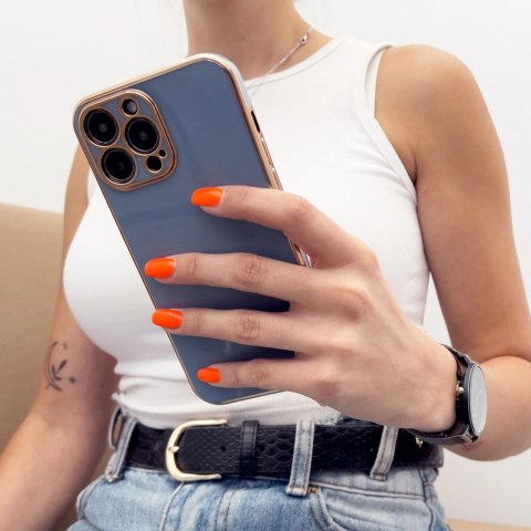 Lighting Color Case etui do iPhone 13 Pro żelowy pokrowiec ze złotą ramką niebieski Lighting Color Case etui do iPhone 13 Pro żelowy pokrowiec ze złotą ramką niebieski