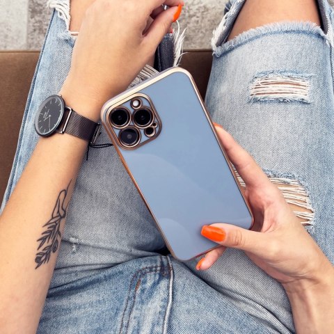 Lighting Color Case etui do iPhone 13 Pro żelowy pokrowiec ze złotą ramką niebieski Lighting Color Case etui do iPhone 13 Pro żelowy pokrowiec ze złotą ramką niebieski