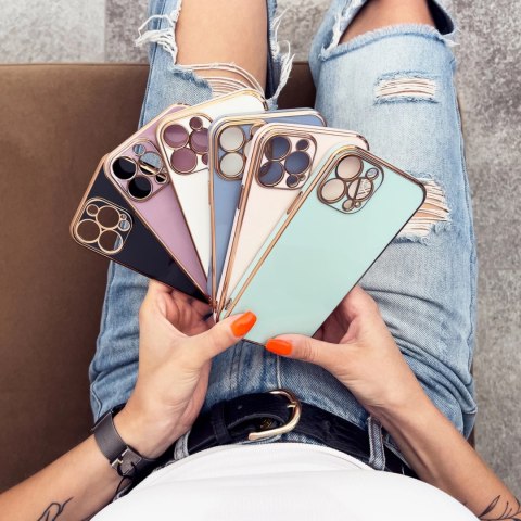 Lighting Color Case etui do iPhone 13 Pro żelowy pokrowiec ze złotą ramką niebieski Lighting Color Case etui do iPhone 13 Pro żelowy pokrowiec ze złotą ramką niebieski