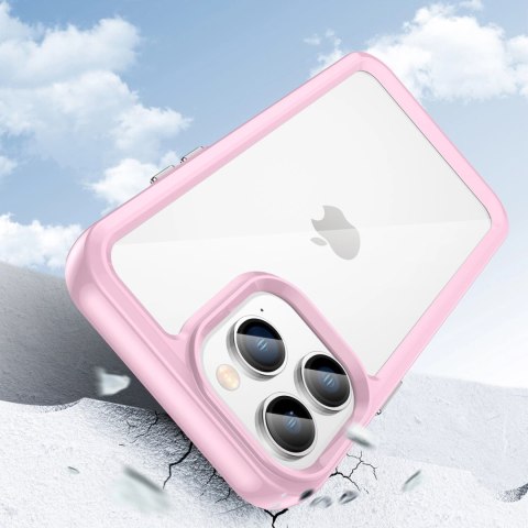 Outer Space Case etui iPhone 14 Pro sztywny pokrowiec z żelową ramką różowy Outer Space Case etui iPhone 14 Pro sztywny pokrowiec z żelową ramką różowy