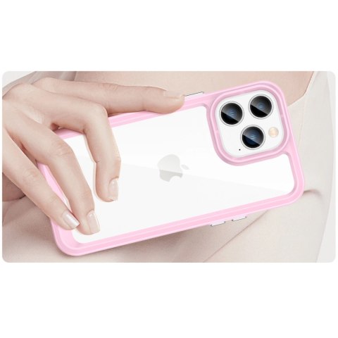 Outer Space Case etui iPhone 14 Pro sztywny pokrowiec z żelową ramką różowy Outer Space Case etui iPhone 14 Pro sztywny pokrowiec z żelową ramką różowy