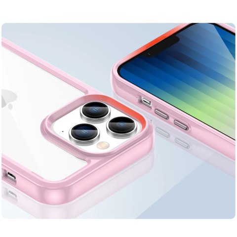 Outer Space Case etui iPhone 14 Pro sztywny pokrowiec z żelową ramką różowy Outer Space Case etui iPhone 14 Pro sztywny pokrowiec z żelową ramką różowy