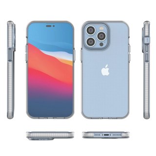 Spring Case etui iPhone 14 Pro Max silikonowy pokrowiec z ramką jasnoróżowe