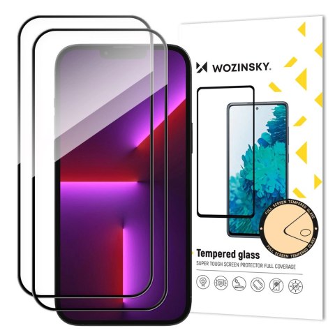 Wozinsky zestaw 2x super wytrzymałe szkło hartowane Full Glue na cały ekran z ramką Case Friendly iPhone 14 Pro Max czarny Wozinsky zestaw 2x super wytrzymałe szkło hartowane Full Glue na cały ekran z ramką Case Friendly iPhone 14 Pro Max czarny